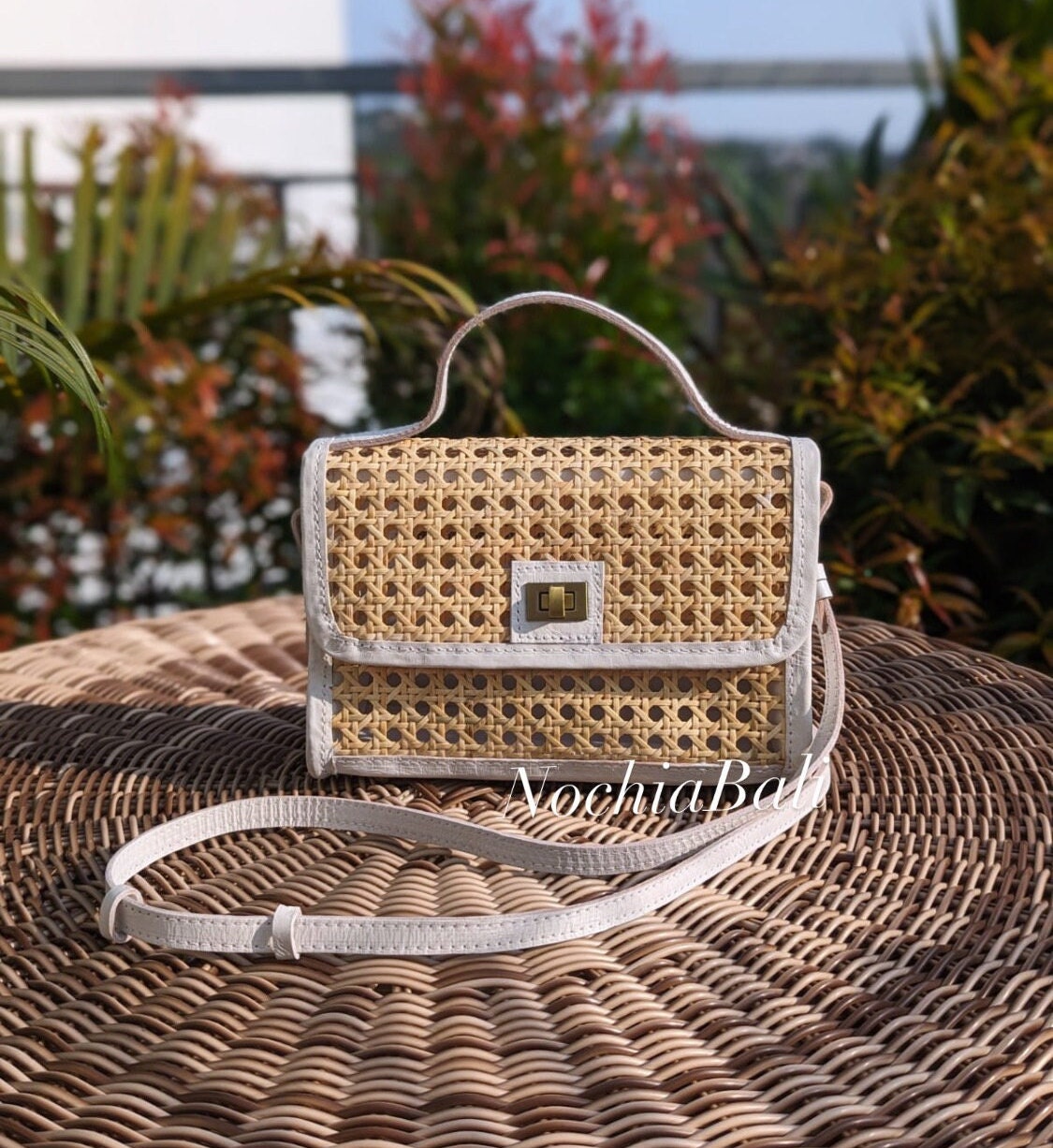 Handmade Rattan Leather Crossbody Bag, Cane Webbing Handbag - Etsy