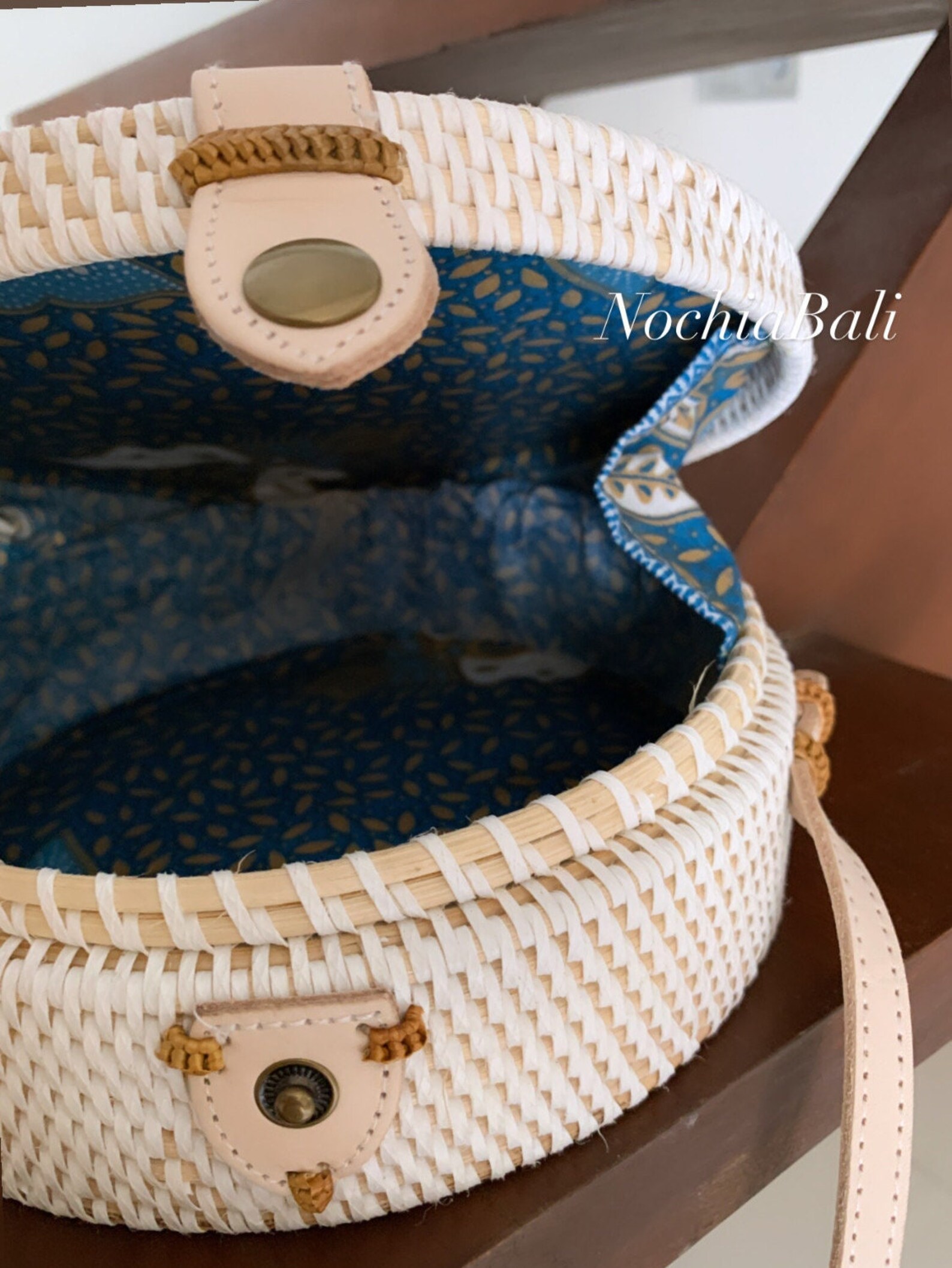 Bali White Rattan Bag Round Rattan Sling Bag Crossbody Bags Etsy