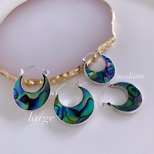 Gaby Rose Gold Hoop Earrings in Abalone