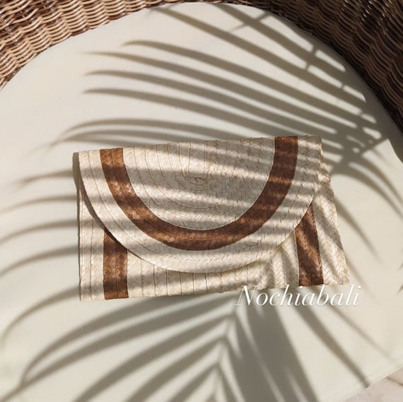 Handmade Pandanus Leaf Woven Clutch: Boho Beach Purse