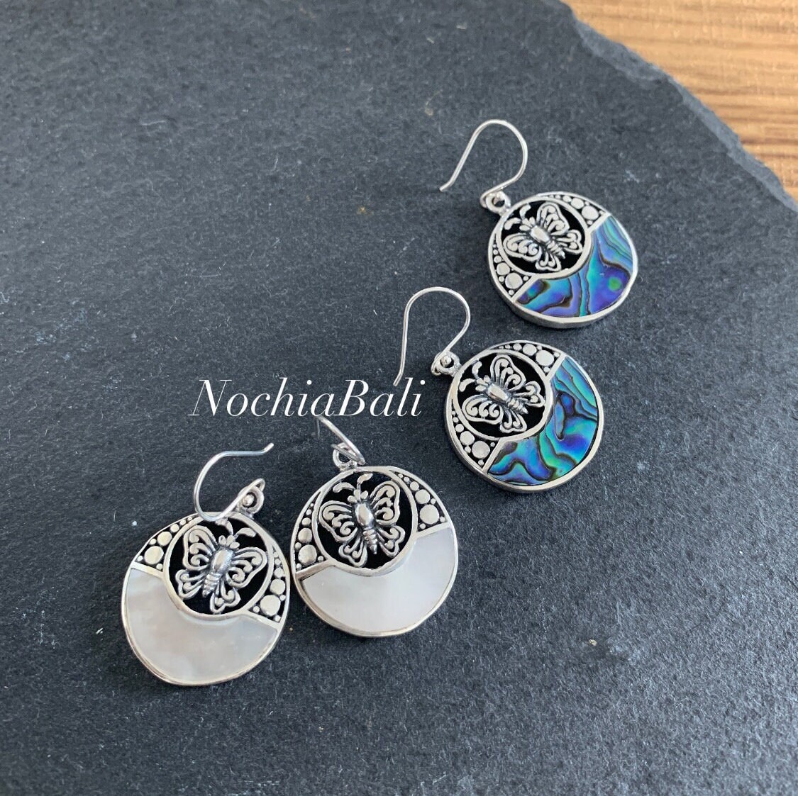 Orecchini A Farfalla In Argento Sterling 925 Con Conchiglia Abalone – Regalo Per Donne