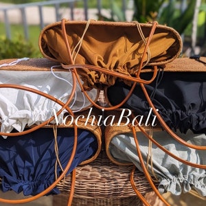 Summer Rattan Tote, Straw Tote bag, Woven Beach Bag, one shoulder summer handbag, genuine leather strap image 10