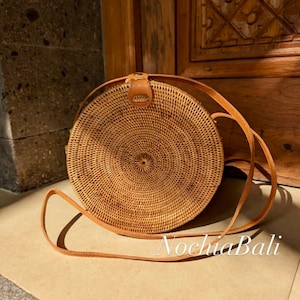 Round Rattan Bag Etsy