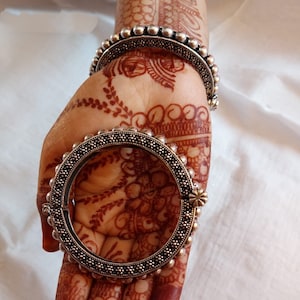 Oxidized Indian Bracelet/Oxidized Indian Jewelry/Silver Look Alike Kada Bangles/ Indian Tribal Jewelry/Boho Bracelet/Festive jewelry Gift