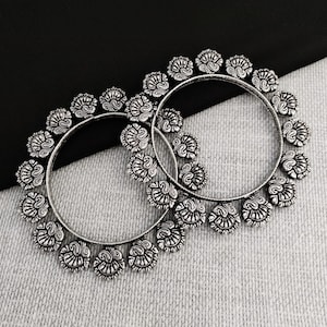 Oxidized Bangle/ Indian Jewelry/Silver Bangles for Women/Pair Bangle/ Designer Trendy Bangle/Tribal Jewelry/Boho Bangle/Black metal Bangles