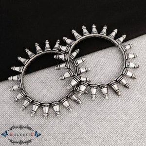 Oxidized Bangle/ Indian Jewelry/Silver Bangles for Women/Pair Bangle/ Designer Trendy Bangle/Tribal Jewelry/Boho Bangle/Black metal Bangles