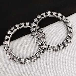 Oxidized Bangle/ Indian Jewelry/Silver Bangles for Women/Pair Bangle/ Designer Trendy Bangle/Tribal Jewelry/Boho Bangle/Black metal Bangles