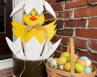 Easter egg, Easter chick, chick, peep. wooden egg, wooden chick, wood egg , wood egg for porch, Easter decoration, inside decor, distressed