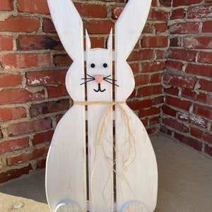 Easter rabbit, Easter bunny, wood bunny, wood rabbit, porch, outside, inside, wooden rabbit, wooden bunny, farmhouse, Easter decoration