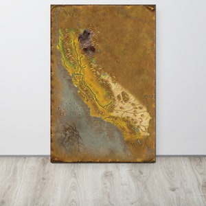 Californie - Carte de style World of Warcraft
