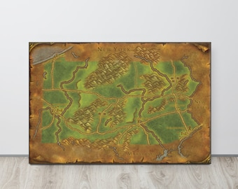 Pennsylvania - World of Warcraft Style Map Print