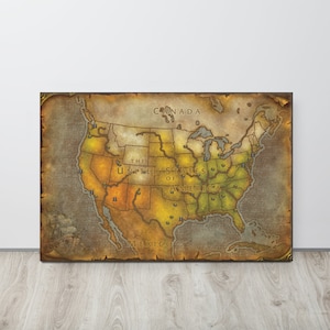 Die Vereinigten Staaten von Amerika - World of Warcraft Style Karte