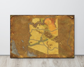 Arizona - Mappa in stile World of Warcraft