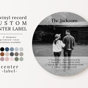 Custom Label for 12 Inch Vinyl Record, Bold Text Personalized Matte Vinyl Sticker, Custom Wedding or Event Sticker, Label Cover Plus