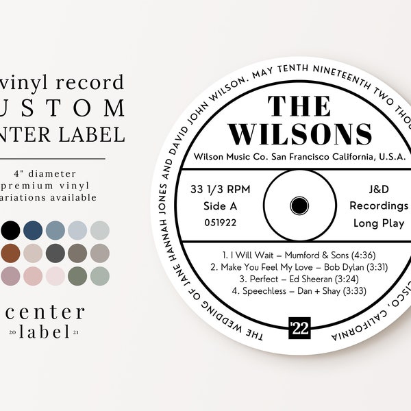 Vinyl Record Label Etsy