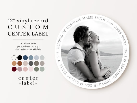 Custom Center Label With Photo for 12 Inch Vinyl Record Bold ...