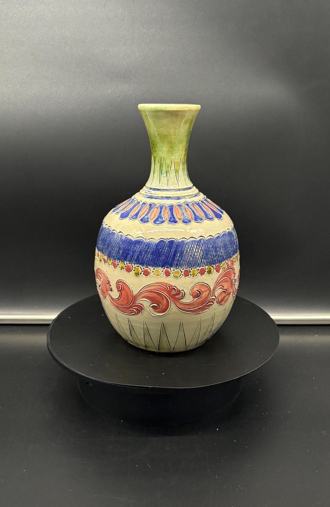 Vintage Studio Art Pottery Hand Made Vase 7" X 5" Signed - Etsy