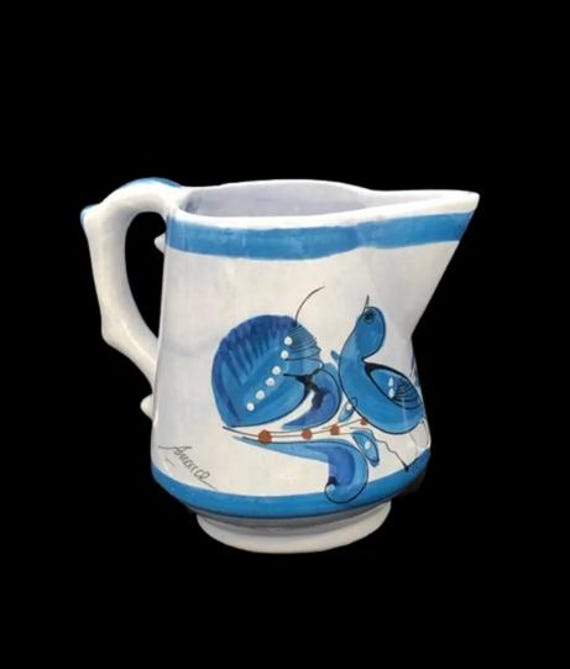 手描きメキシコトナラ釉鳥蝶ピッチャー/花瓶 5 1/2インチ - Etsy 日本