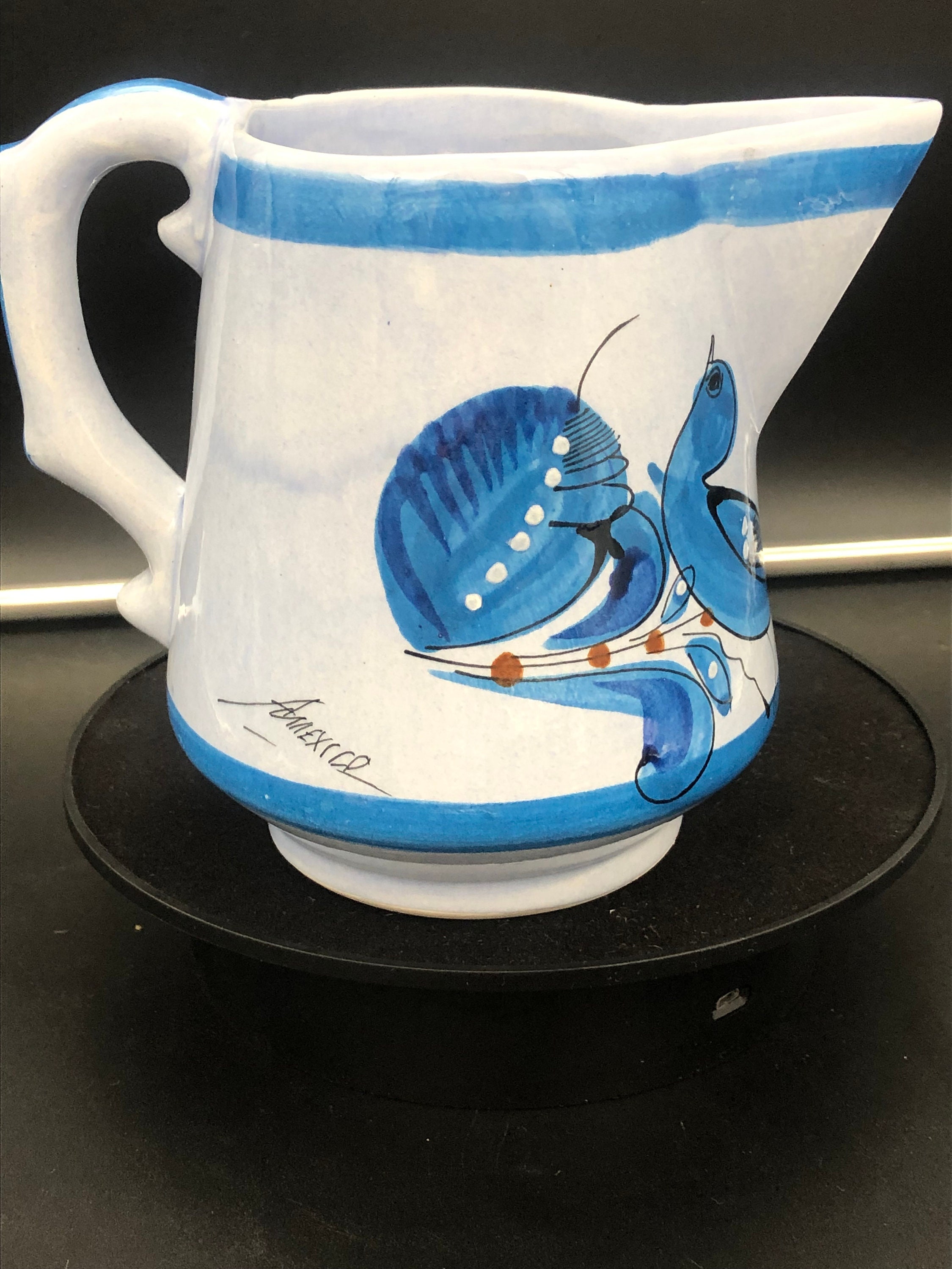 手描きメキシコトナラ釉鳥蝶ピッチャー/花瓶 5 1/2インチ - Etsy 日本