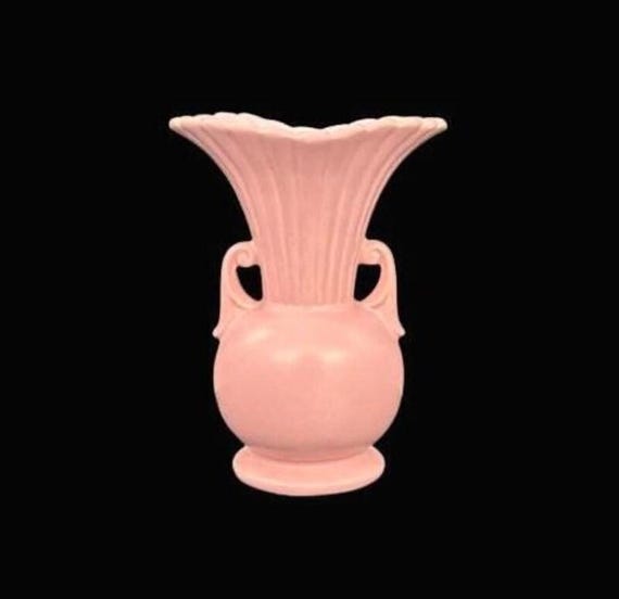 Vintage MCM USA Pottery Pink Satin Glaze Urn Style Vase