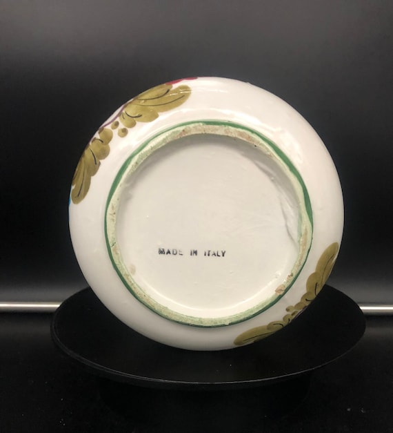 ヴィンテージ ハンドペイント イタリア 陶器 バスケットプランター