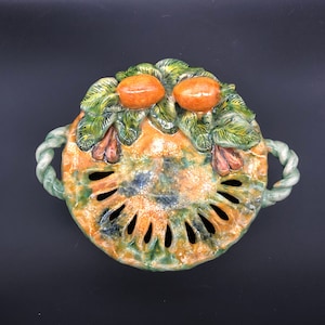 MELLADO Mexican Collectible Majolica Art Pottery High Relief Plate 1970&#39;s