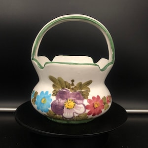 Vintage Hand Painted Mica Italy Vase - 7.5