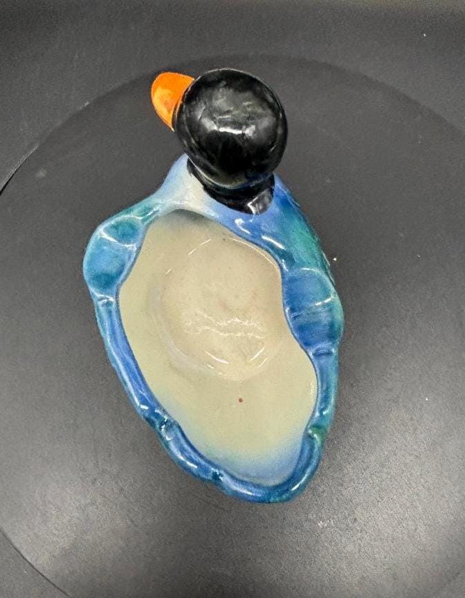 Vintage 1940's Occupied Japan Ceramic Duck Figurine Ashtray