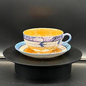 Vintage 1940&#39;s Japan Lusterware Rare Bluebird Design Teacup and Saucer