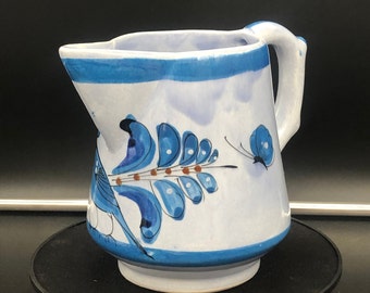 手描きメキシコトナラ釉鳥蝶ピッチャー/花瓶 5 1/2インチ - Etsy 日本