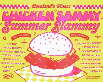 Chicken Sammy Summer Slammy riso print