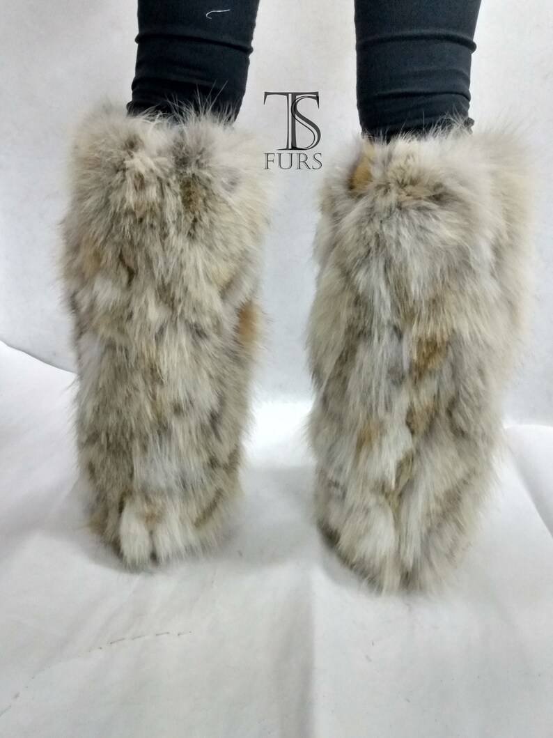 Naisicore Leg Warmers, 1 Pair 15.8inch White Furry Leg Warmers, Winter Warm Boots Covers, Fuzzy Leg Warmers For Women