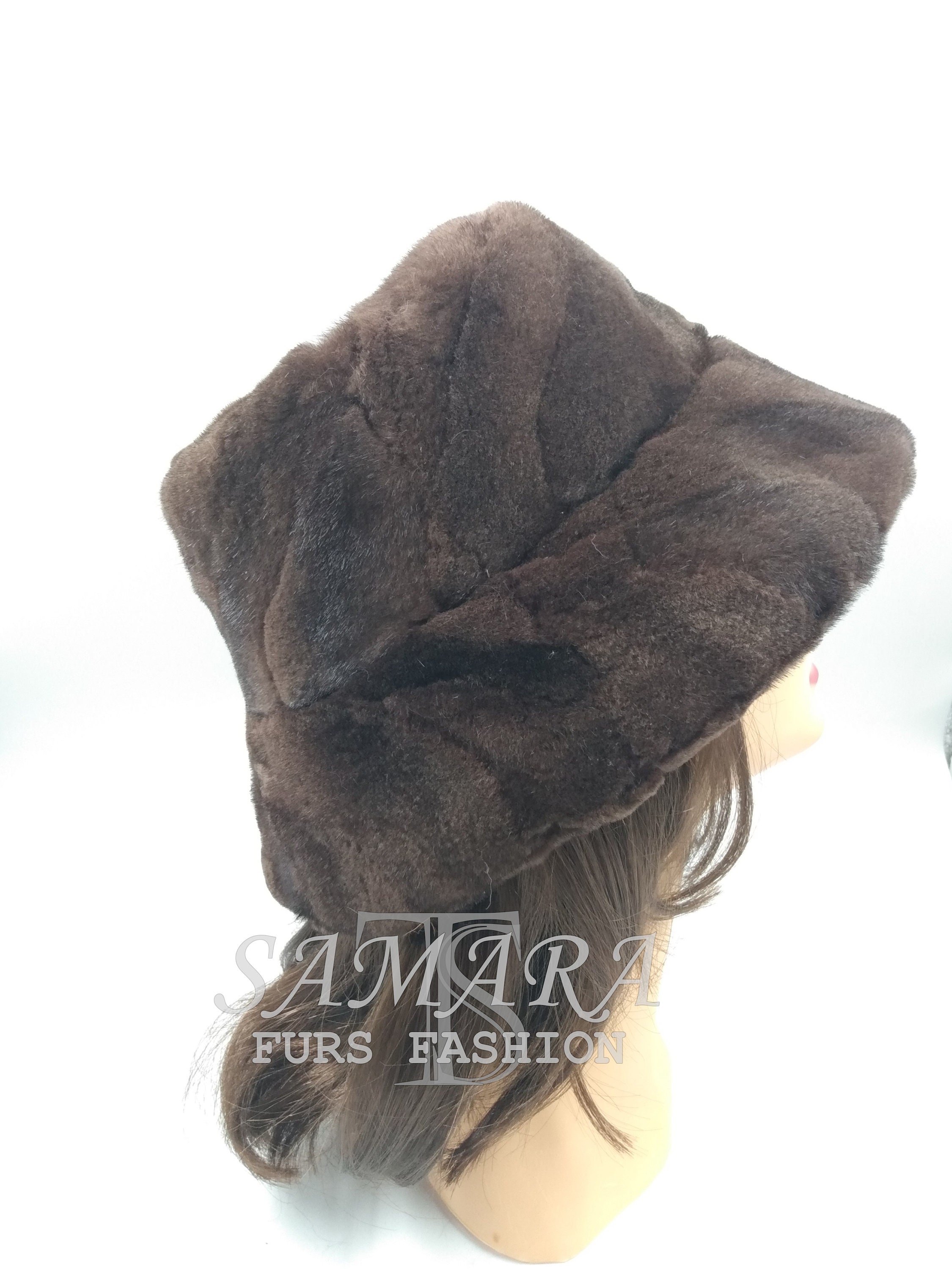 BUCKET HAT IN BROWN MINK FUR 433469