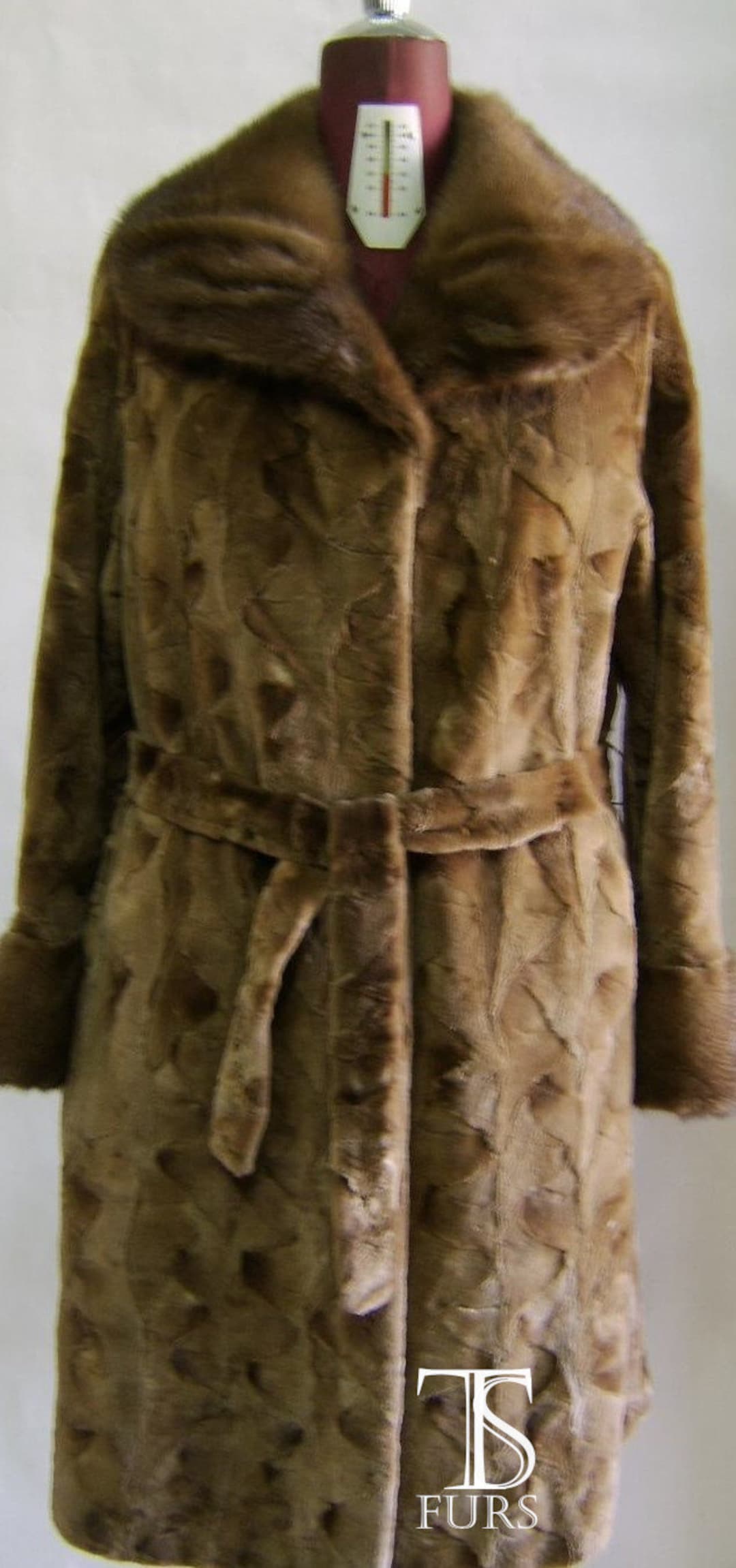 Manteau en vraie fourrure de vison dans les tons de marron. Etsy France