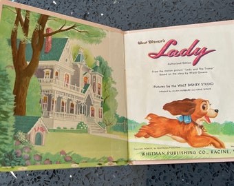 Vintage WALT DISNEY'S LADY Authorized Edition Whitman Tell-A-Tale Book 1954