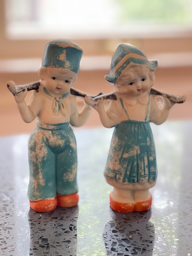 Vintage Dutch Boy and Girl Figures Original Finish - Etsy