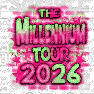 Gira del Milenio Y2K 2026 PNG (Descarga digital)
