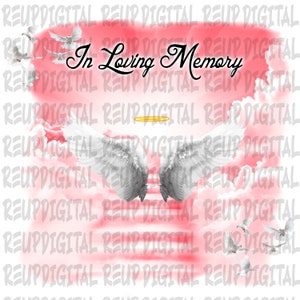 In loving memory pink  |airbrush png|digital airbrush|sublimation|airbrush template|air brush png|Rip rest in peace/ask about color change