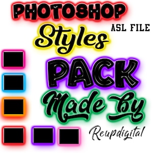 Airbrush Photoshop Text Stile! Dieses Paket enthält 15 verschiedene Stile in einer ZIP-Datei /asl/ wie in der Beschreibung beschrieben
