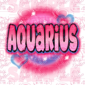 Wassermann Airbrush PNG: Sternzeichen Sublimationsdesign