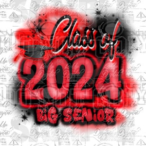 Class of 2024  Senior airbrush png -blue and white great for sublimation and dtf prints png file only