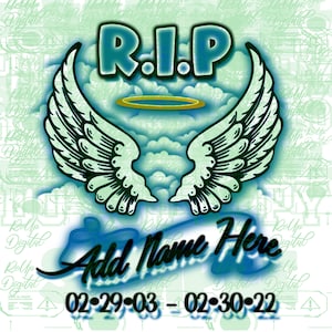 Custom In Loving Memory Airbrush  DESIGN png file only  - Add Name & Years