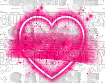 rosa Airbrush Herzen Hintergrund: Sublimation PNG (Digitaler Download)