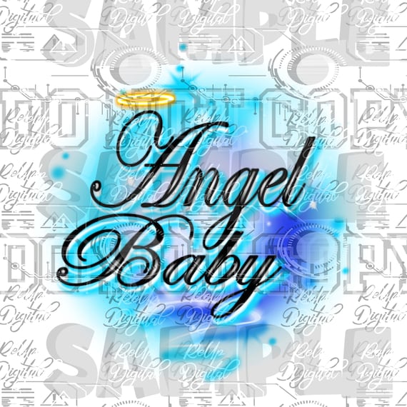 Angel Baby Airbrush Design Retro - Vintage Vibes Digital Art - Etsy