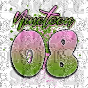 1908 airbrush style devine 9 design PNG file