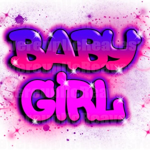 Airbrush PNG|baby girl|girl airbrush|digital Airbrush |custom names and backgrounds