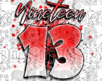 1913 png Devine Nine Airbrush PNG Sublimation und Dtf Design, dies ist keine SVG