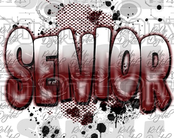 Senior Class 2025 Png, Zacken, Sublimations Airbrush png (DIES ist kein SVG |