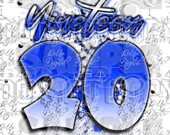Airbrush Nineteen Twenty PNG: Sublimationsdesign