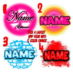 Custom Airbrush |digital Airbrush |Individualisierte Namen und Hintergründe |png| zur Neige geht nehme ich auch Angebote an